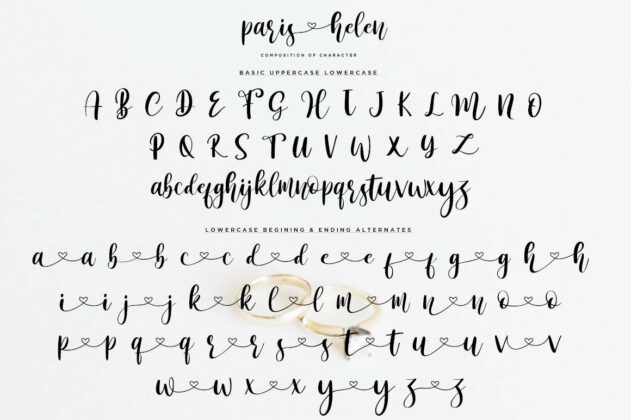Paris Helen // Romantic Couple Love Script Poster 1