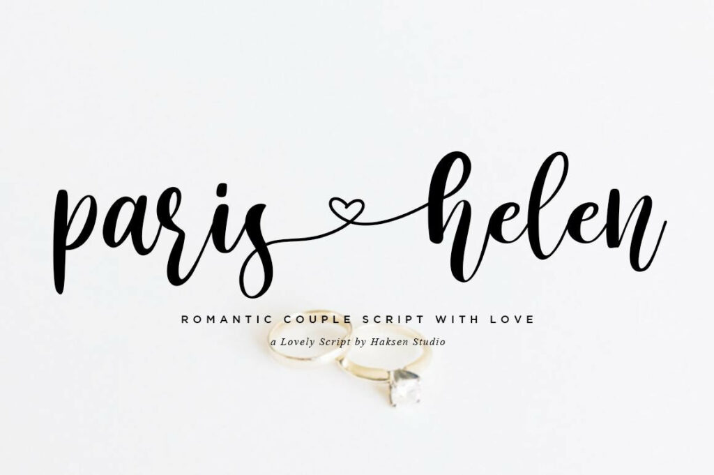 Paris Helen // Romantic Couple Love Script Poster 5