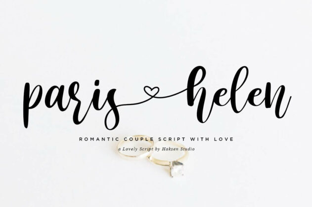 Paris Helen // Romantic Couple Love Script Poster 5