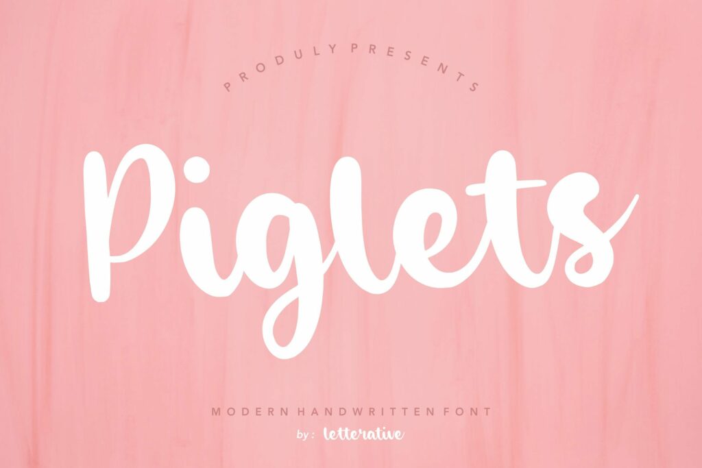 Piglets Modern Handwritten Font Poster 3