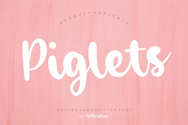 Piglets Modern Handwritten Font Poster 3