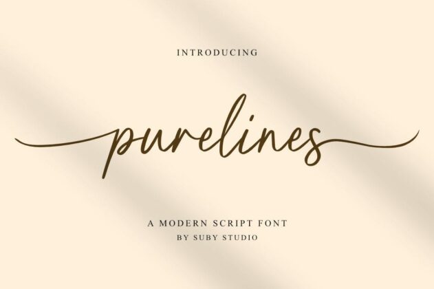Purelines - Calligraphy Font Poster 5