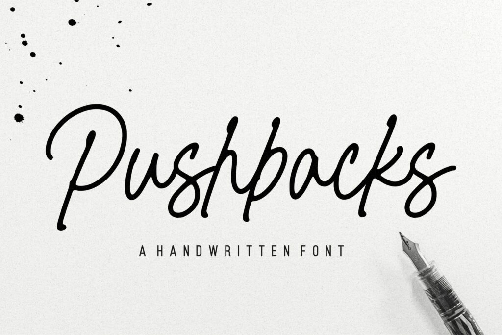 Pushbacks Handwritten Font Poster 2