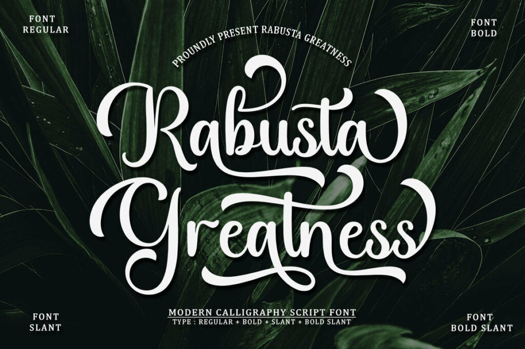 Rabusta Greatness - 4 Type Font Poster 4