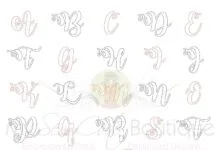 Raggy Applique Fonts Embroidery Monogram Letters Designs - Raggy Embroidery Font - 4 Sizes - Instant Download Poster 1