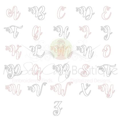 Raggy Applique Fonts Embroidery Monogram Letters Designs - Raggy Embroidery Font - 4 Sizes - Instant Download Poster 1