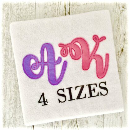 Raggy Applique Fonts Embroidery Monogram Letters Designs - Raggy Embroidery Font - 4 Sizes - Instant Download Poster 2