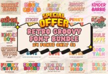 Retro Groovy Font Bundle Poster 1