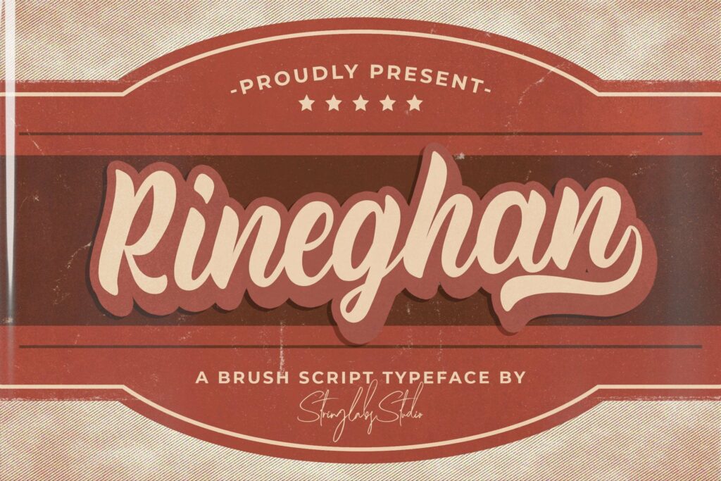 Rineghan - Bold Script Font Poster 2