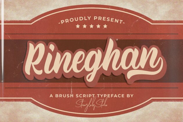 Rineghan - Bold Script Font Poster 2