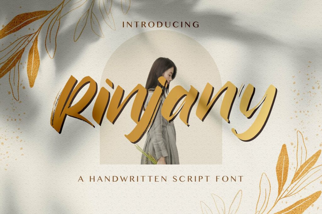 Rinjany - Textured Brush Font Poster 3