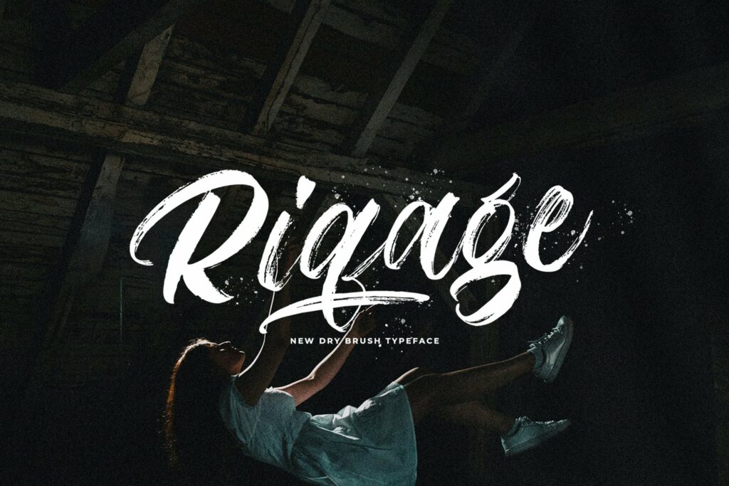 Riqage - Textured Brush Font Poster 10