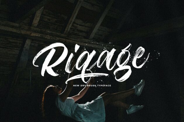 Riqage - Textured Brush Font Poster 10