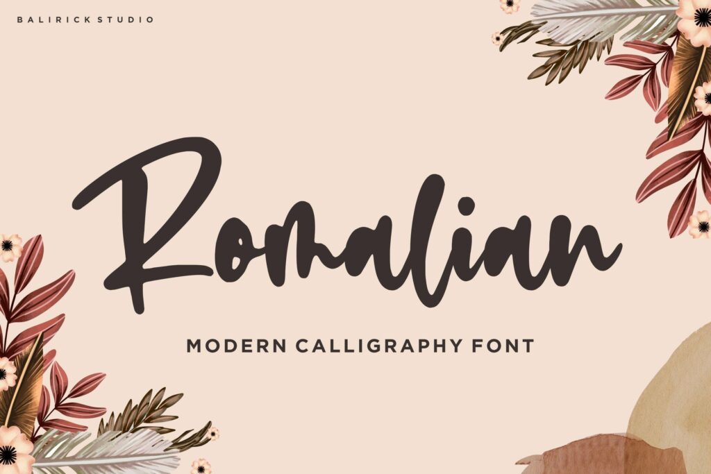 Romalian Modern Calligraphy Font Poster 4