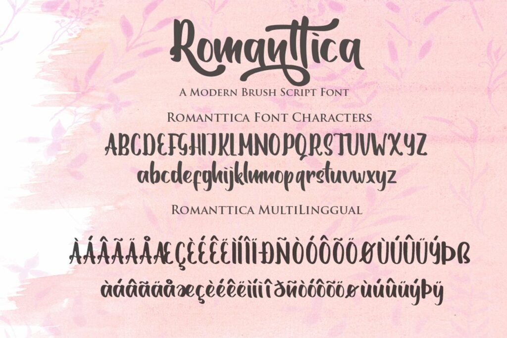 Romanttica - Modern Script Brush Font Poster 2