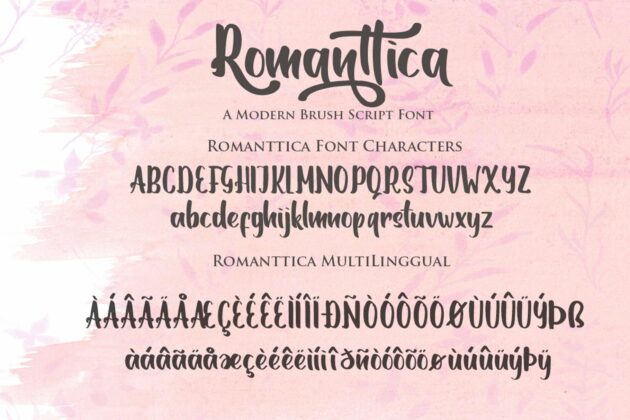 Romanttica - Modern Script Brush Font Poster 2