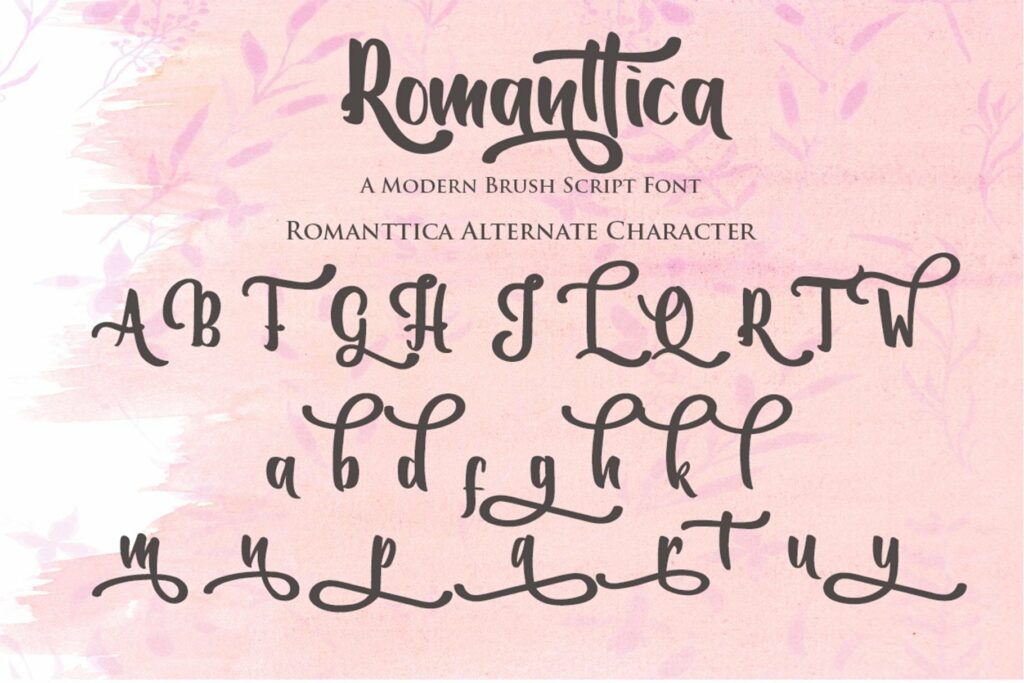 Romanttica - Modern Script Brush Font Poster 3