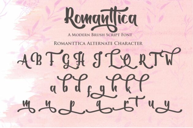 Romanttica - Modern Script Brush Font Poster 3