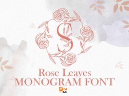 Rose Leaves Monogram Poster 1