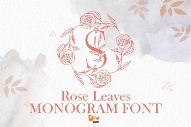 Rose Leaves Monogram Poster 1
