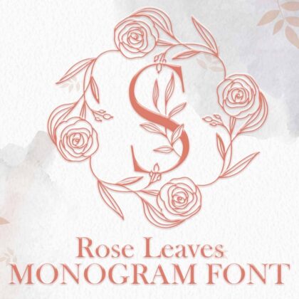 Rose Leaves Monogram Poster 2