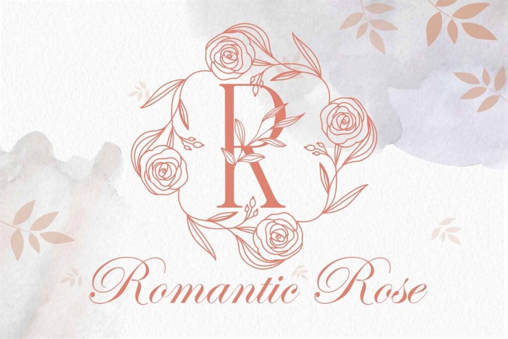 Rose Leaves Monogram Poster 3