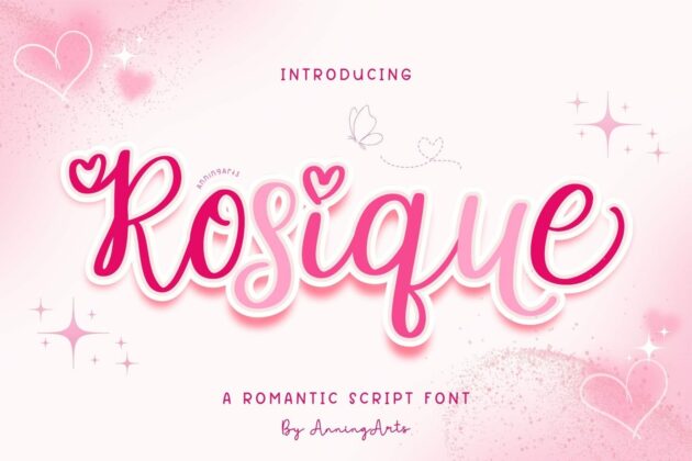 Rosique - Script Font Poster 2