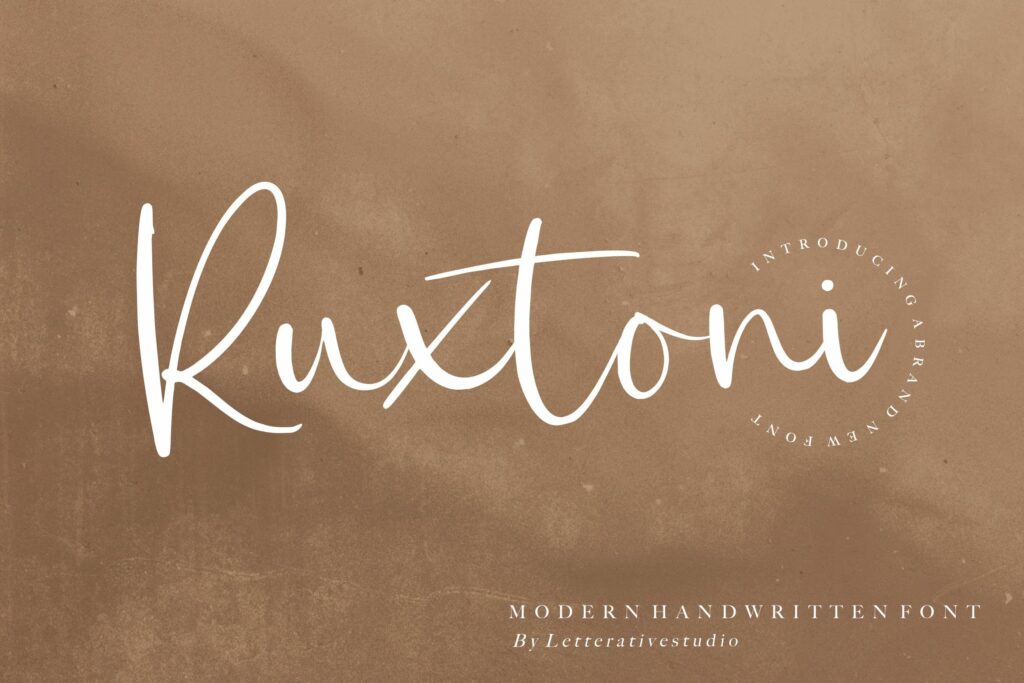 Ruxtoni Modern Handwritten Font Poster 5