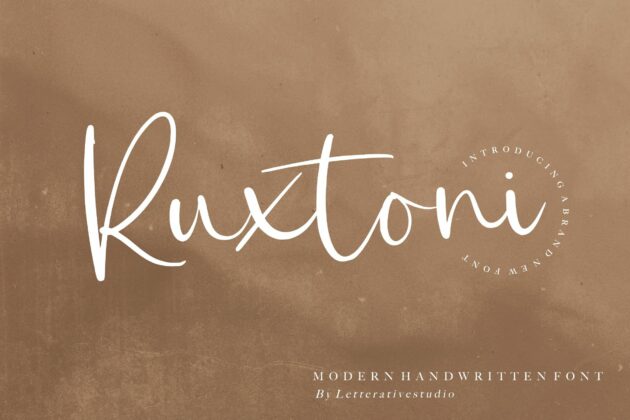 Ruxtoni Modern Handwritten Font Poster 5