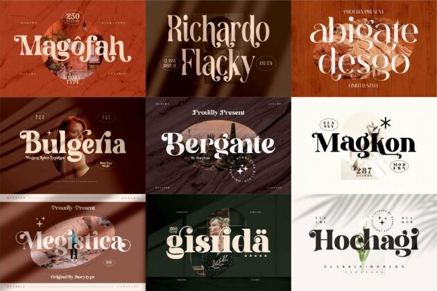 Sale! Mega Bundle 50 Modern And Classy Serif Font Bundle. Poster 4
