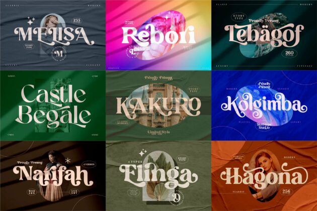 Sale! Mega Bundle 50 Modern And Classy Serif Font Bundle. Poster 6