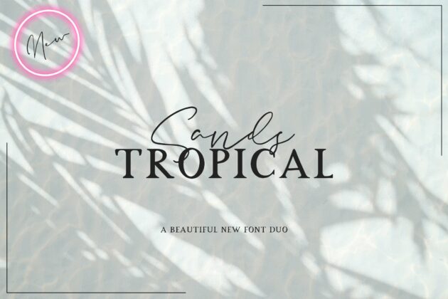 Sands Tropical Font Duo (Craft Fonts, Handwritten Fonts, Font Duos, Wedding Fonts) Poster 1