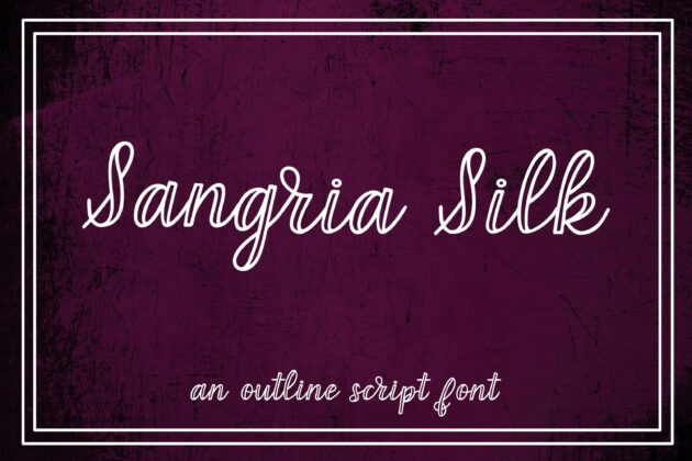 Sangria Silk - an outline script font Poster 2