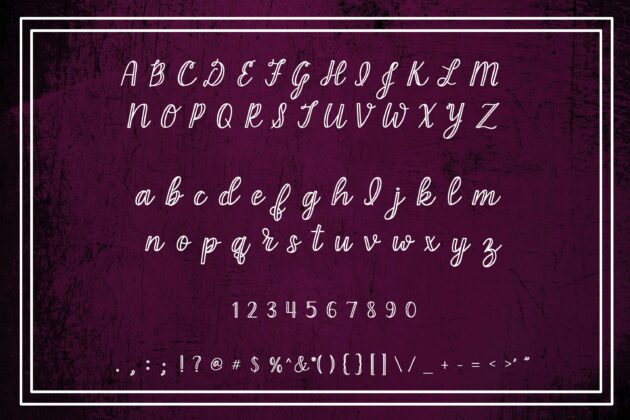 Sangria Silk - an outline script font Poster 4