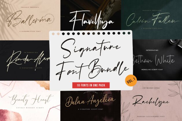 Signature Font Bundle Vol 1 Poster 3