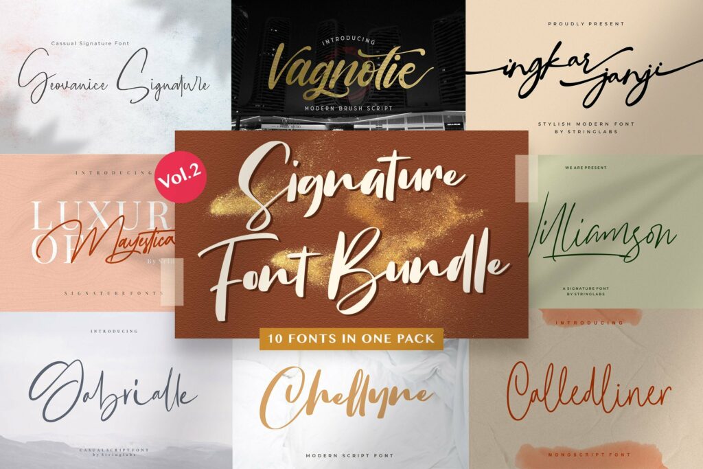 Signature Font Bundle Vol 2 Poster 6