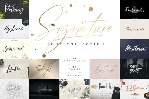 Signature Font Collection | 15in1 Poster 2