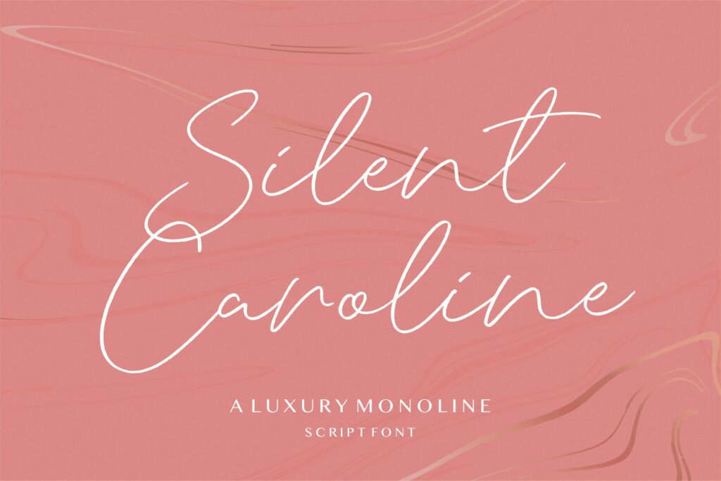 Silent Caroline Luxury Monoline Script Font Poster 3