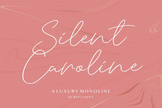 Silent Caroline Luxury Monoline Script Font Poster 3
