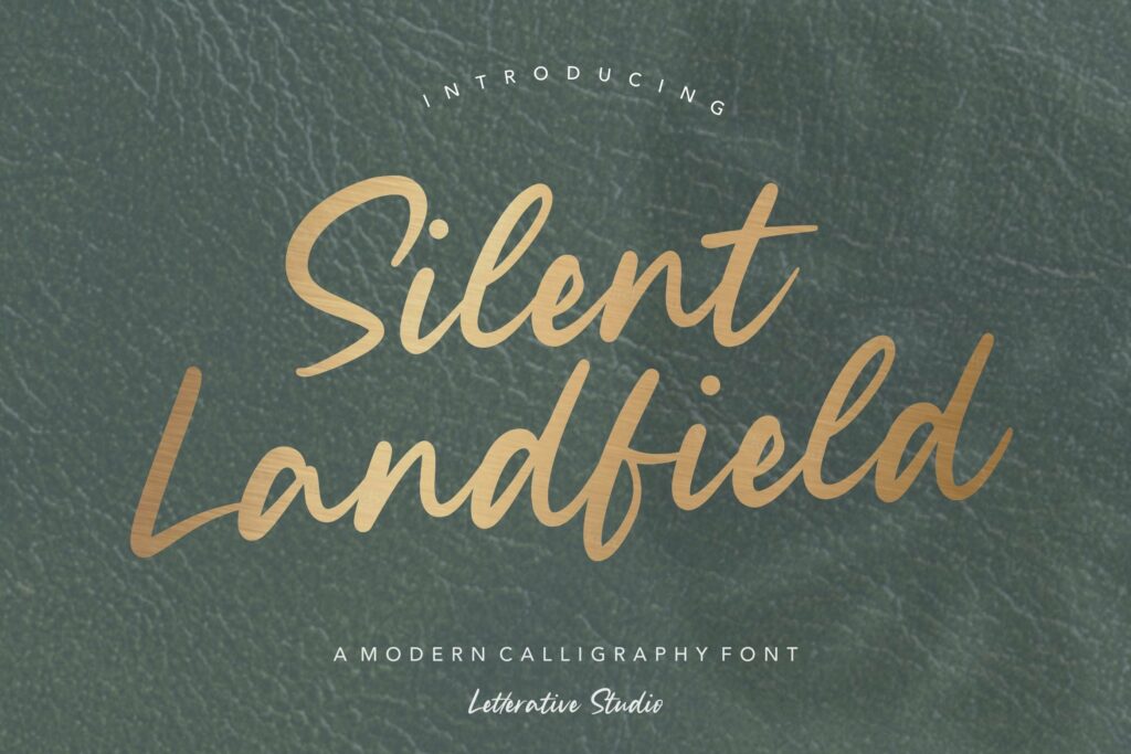 Silent Landfield Modern Calligraphy Font Poster 6