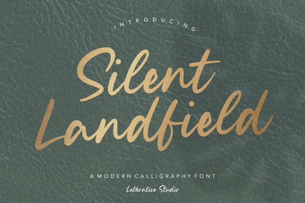 Silent Landfield Modern Calligraphy Font Poster 6