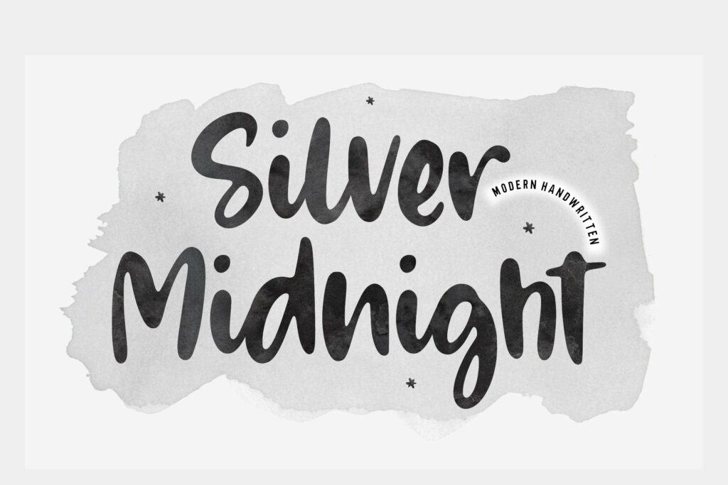 Silver Midnight Modern Handwritten Font Poster 6