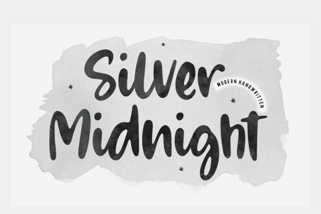 Silver Midnight Modern Handwritten Font Poster 6