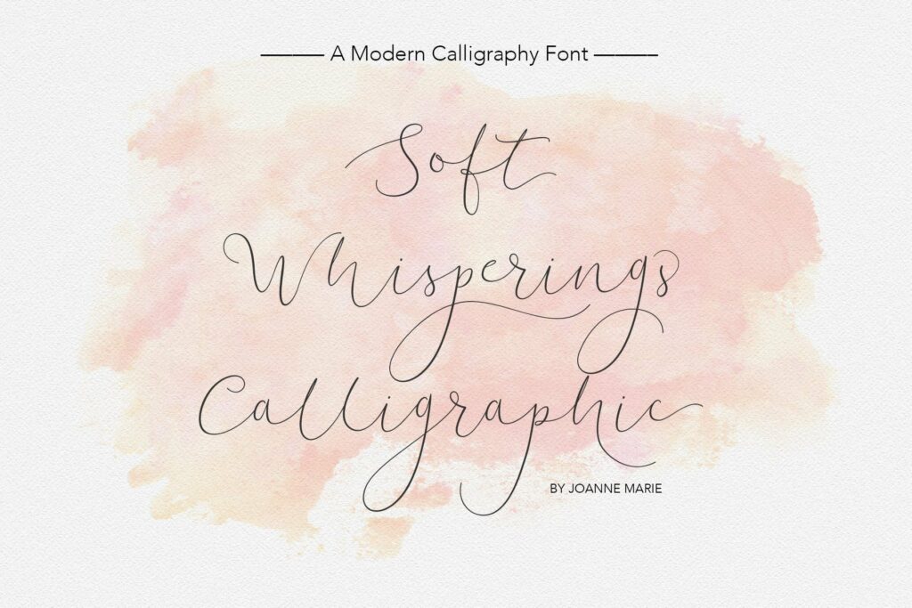 Soft Whisperings Calligraphic Modern Calligraphy Font Poster 6
