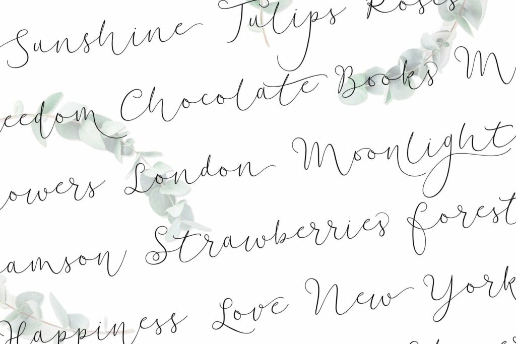 Soft Whisperings Calligraphic Modern Calligraphy Font Poster 7