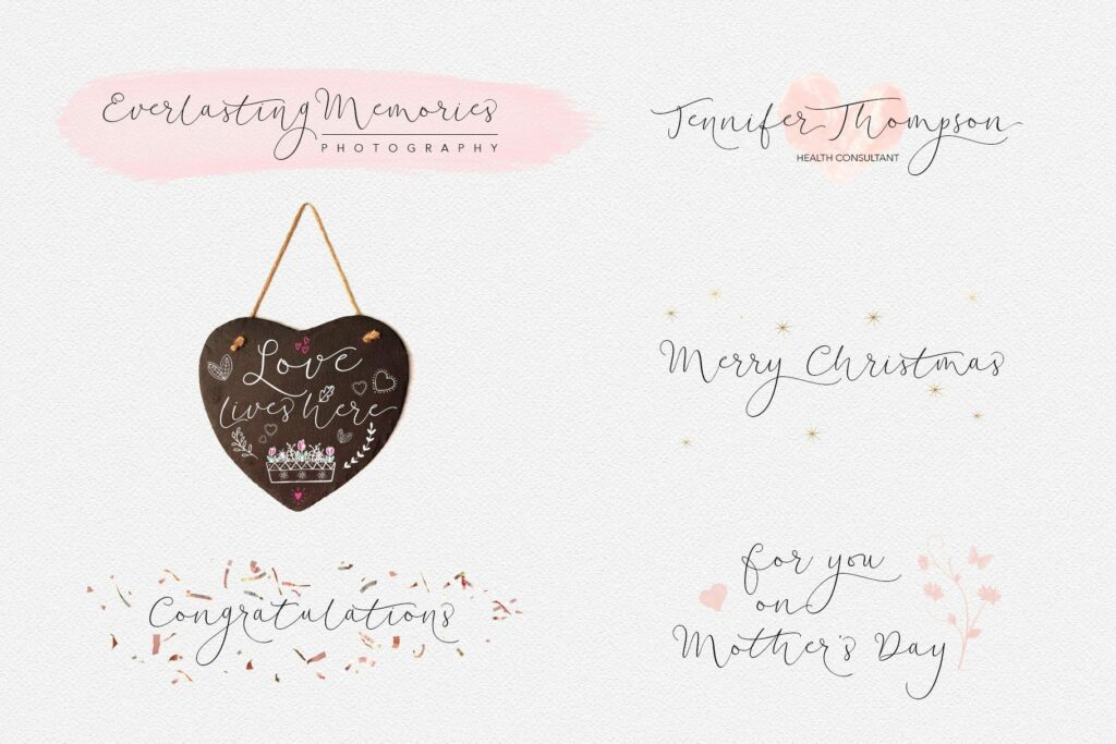 Soft Whisperings Calligraphic Modern Calligraphy Font Poster 8