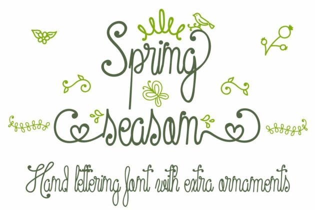 Spring Season script mono line font with decorations Poster 2