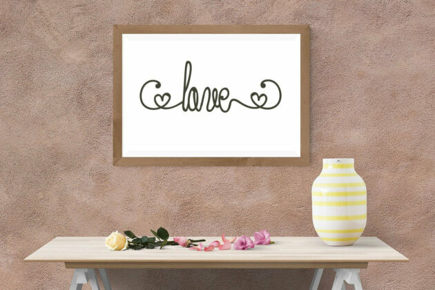 Spring Season script mono line font with decorations Poster 5