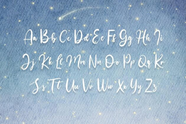 Star Lights Font (Script Fonts, Cursive Fonts, Handwriting Fonts) Poster 1