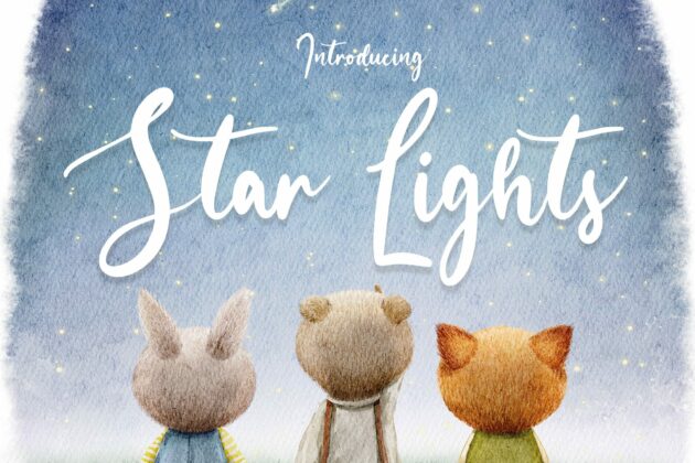 Star Lights Font (Script Fonts, Cursive Fonts, Handwriting Fonts) Poster 3